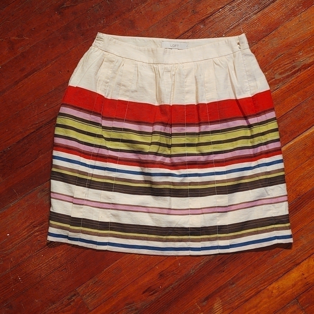 Ann Taylor LOFT Uneven Stripes Skirt Sz 8
